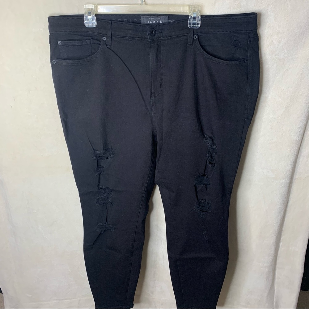 TORRID Black Sky High Skinny Distressed Jeans